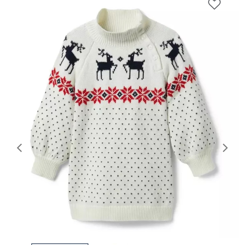 Janie and Jack fair isle Reindeer Sweater dress